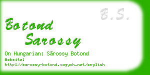 botond sarossy business card